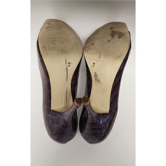BCBG Girl Ariel Open Peep Toe Purple Patent Leather Stiletto High Heels Size 8B - Picture 6 of 7